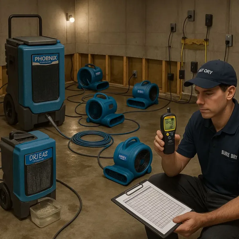 Structural Drying and Dehumidification process in Okeene, OK